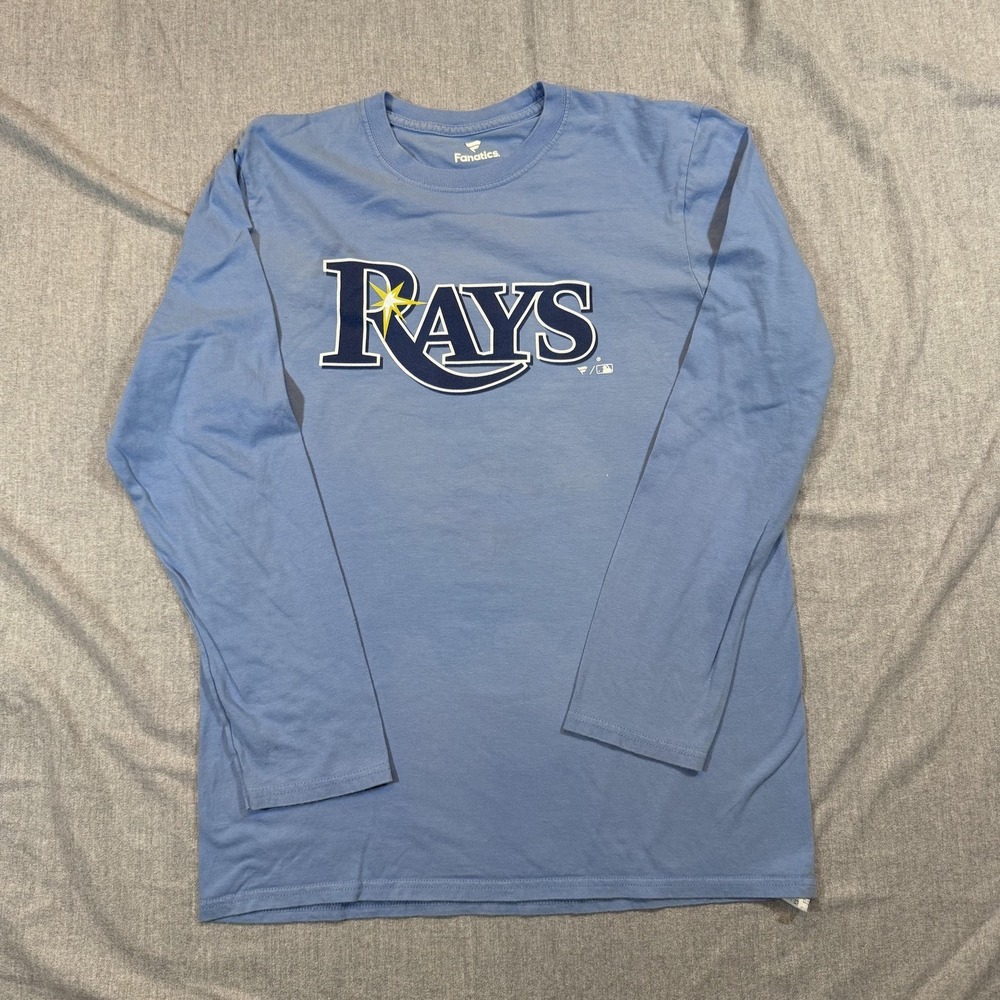 Tampa Bay Rays Shirt Mens Medium Blue MLB Baseball‎ Long Sleeve Fanatics Tee